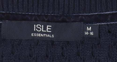Isle Essentials Women's Blue Crew Neck Jumper M