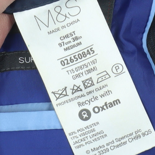 Marks and Spencer Grey Men's Blazer, 38R, Formal Style