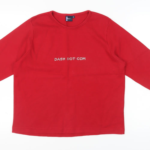 Dash Women's Red 3/4 Sleeve T-Shirt Size 18