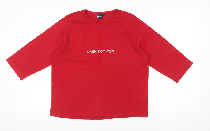 Dash Women's Red 3/4 Sleeve T-Shirt Size 18