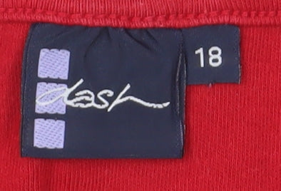 Dash Women's Red 3/4 Sleeve T-Shirt Size 18