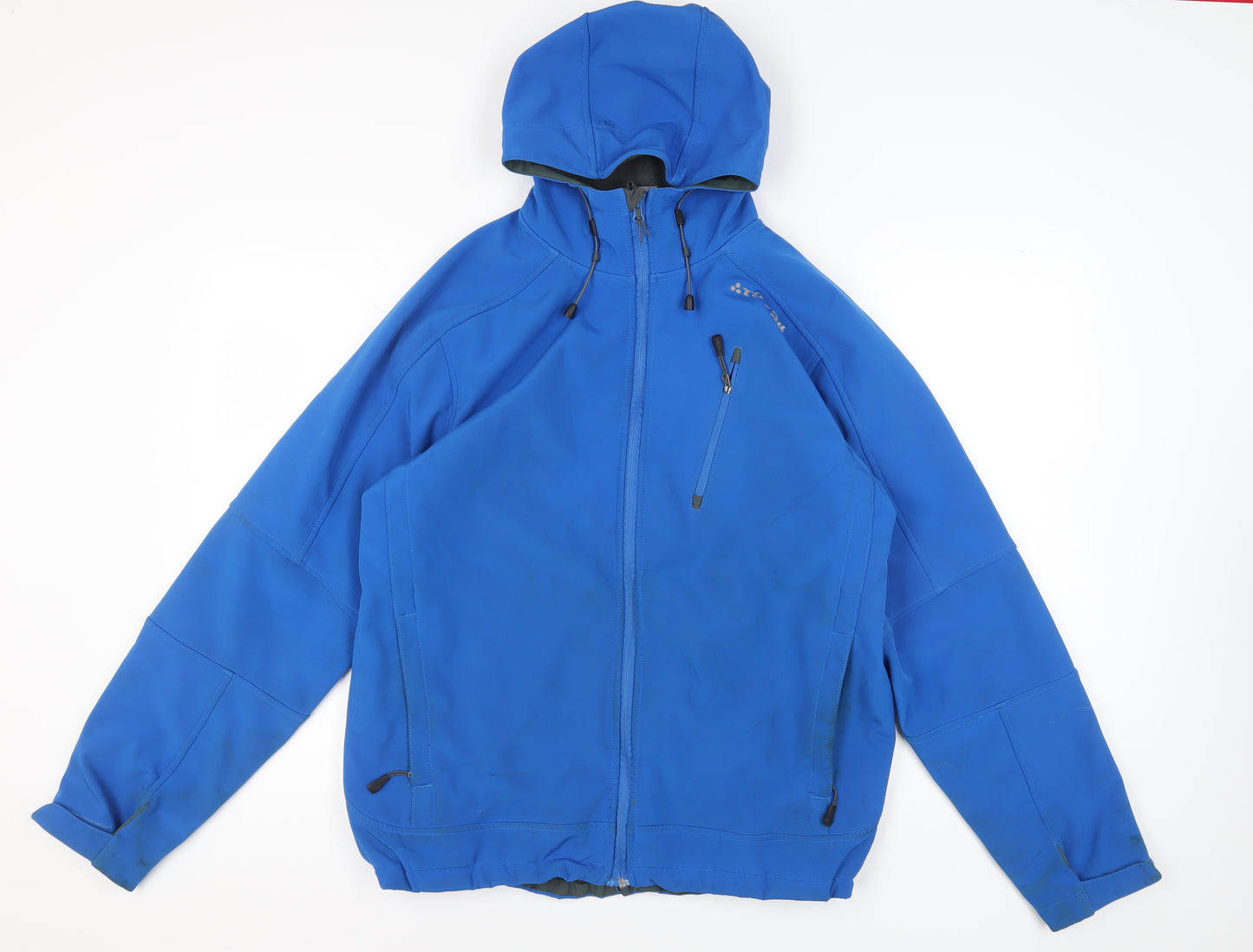 TOG24 Men's Blue Windbreaker Jacket, Size L, Hooded