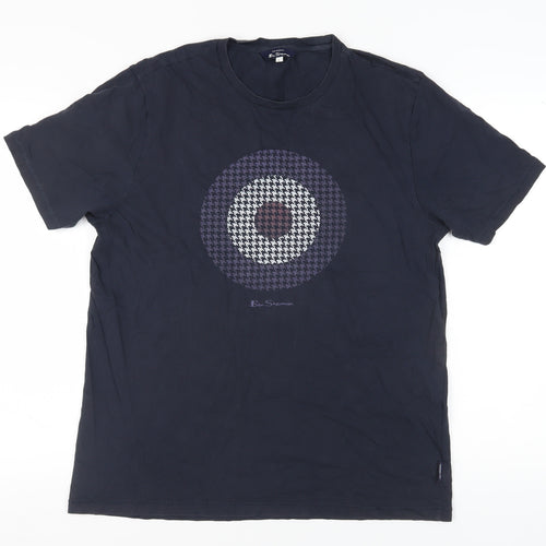 Ben Sherman Men's Blue Graphic Print T-Shirt L