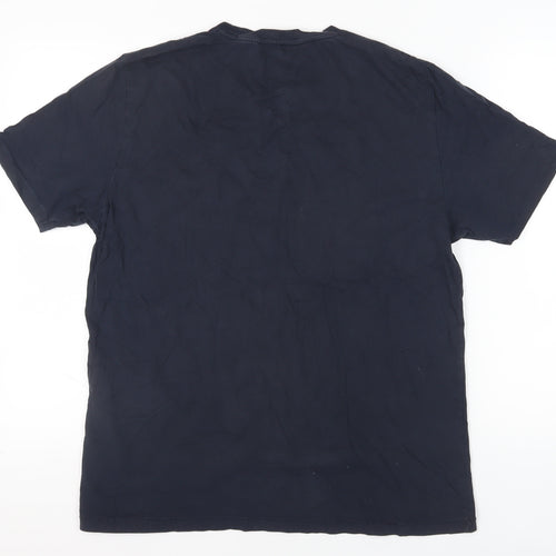 Ben Sherman Men's Blue Graphic Print T-Shirt L