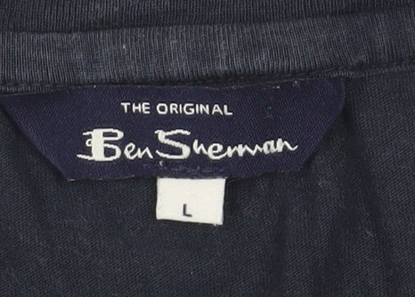 Ben Sherman Men's Blue Graphic Print T-Shirt L