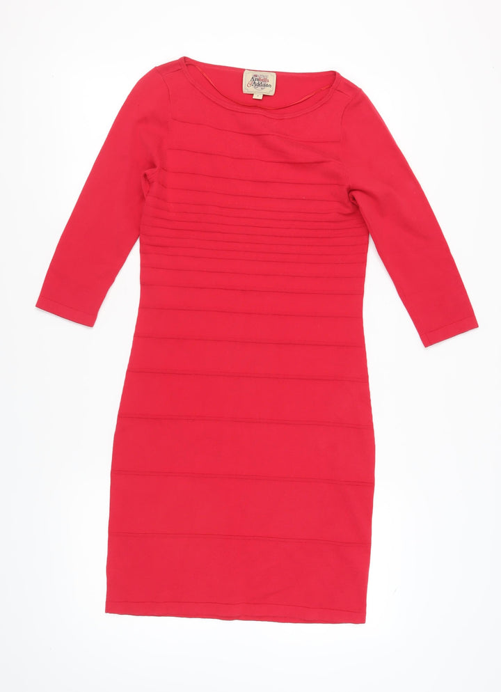 Arabella & Addison Women's Red Sheath Dress, Size S