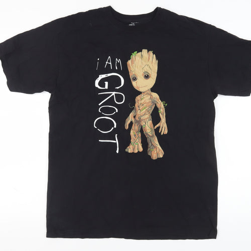 Marvel Men's Black Groot Graphic T-Shirt L
