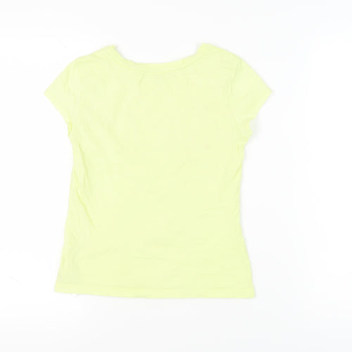 GAP Girls Yellow Graphic T-Shirt 10-11 Years, Cotton