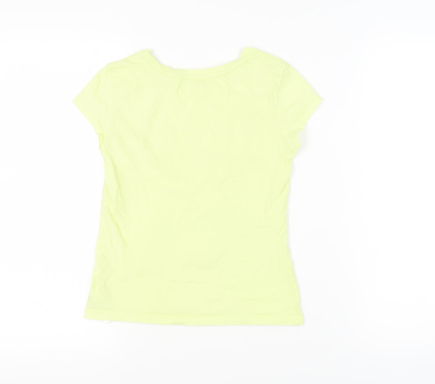 GAP Girls Yellow Graphic T-Shirt 10-11 Years, Cotton