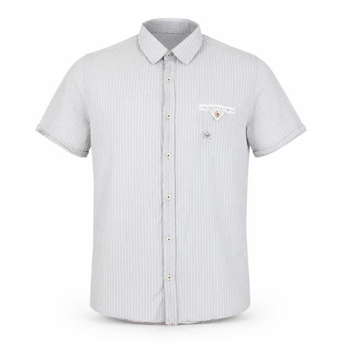 Duck and Cover Men's Grey Striped Slim Fit Shirt M