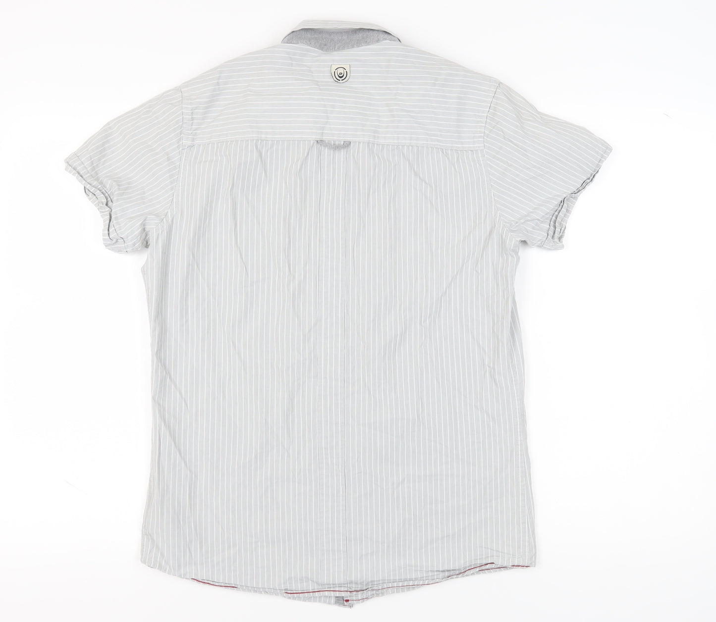 Duck and Cover Men's Grey Striped Slim Fit Shirt M
