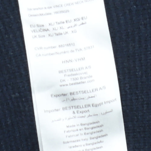 Selected Homme Men's Blue XL Cotton Pullover Jumper