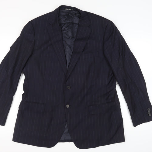 REDA Men's Blue Striped Suit Jacket - Size 48R, Business Formal