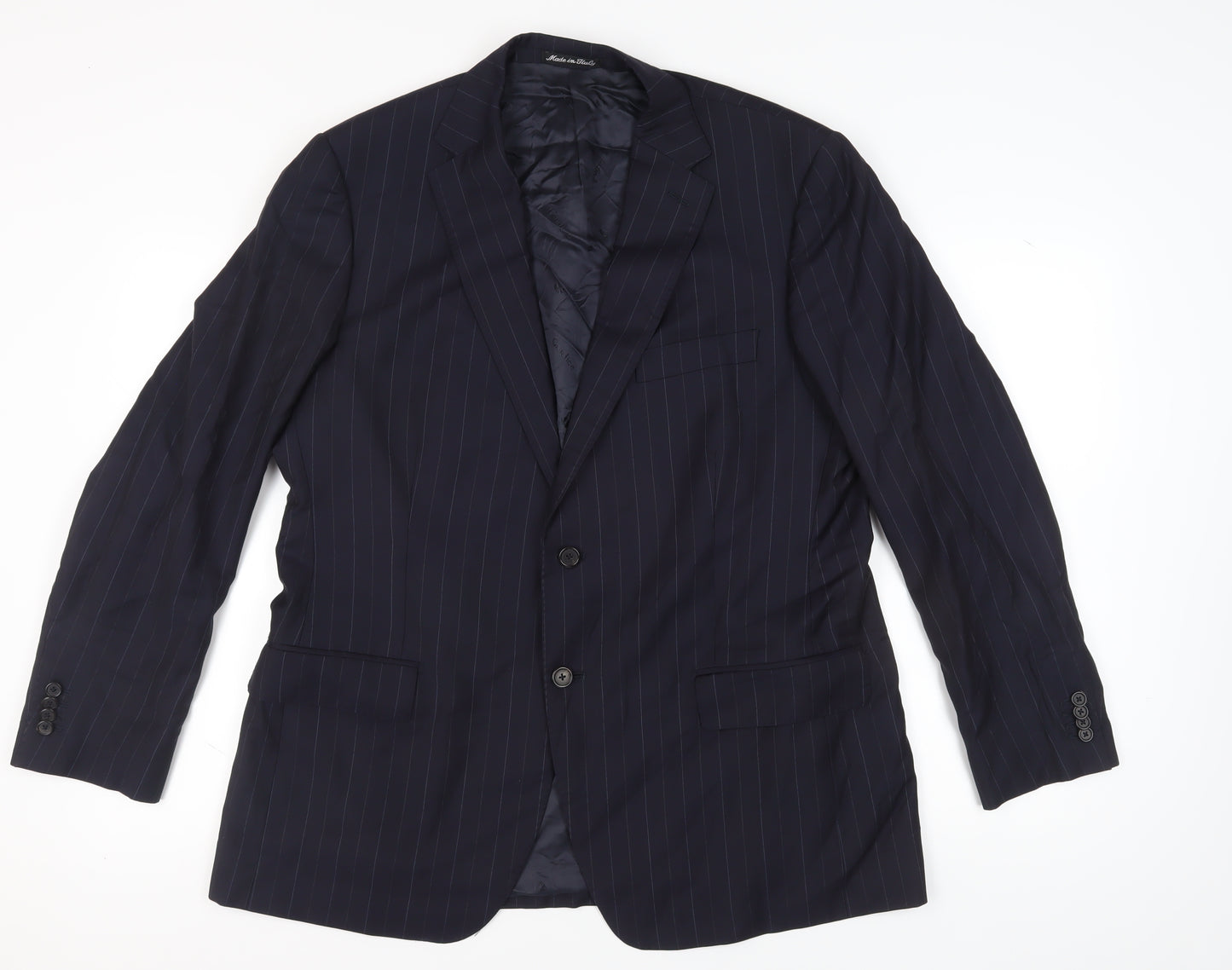 REDA Men's Blue Striped Suit Jacket - Size 48R, Business Formal