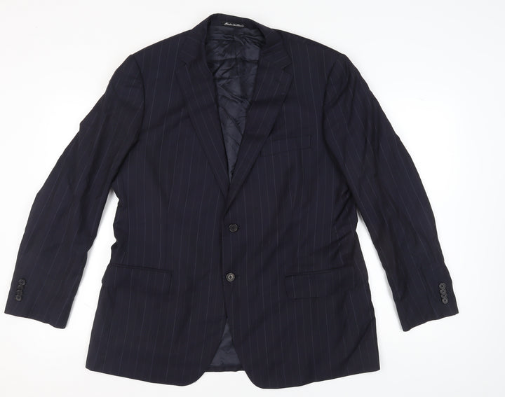 REDA Men's Blue Striped Suit Jacket - Size 48R, Business Formal