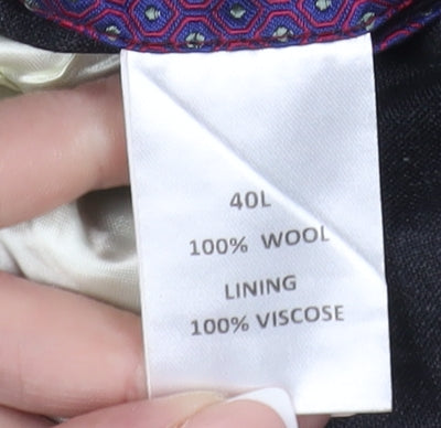 Charles Tyrwhitt Black Men's Wool Blazer 40L