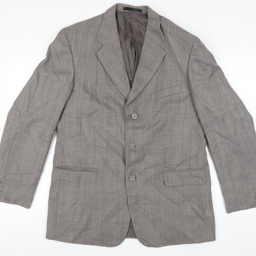 Zantos Men's Grey Check Blazer, Size 42, Business Wear