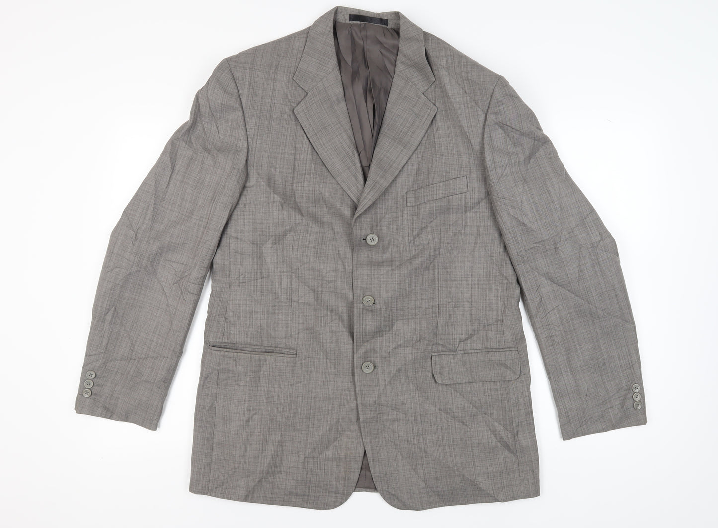 Zantos Men's Grey Check Blazer, Size 42, Business Wear