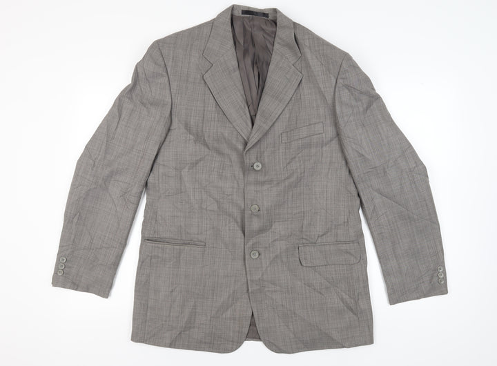 Zantos Men's Grey Check Blazer, Size 42, Business Wear