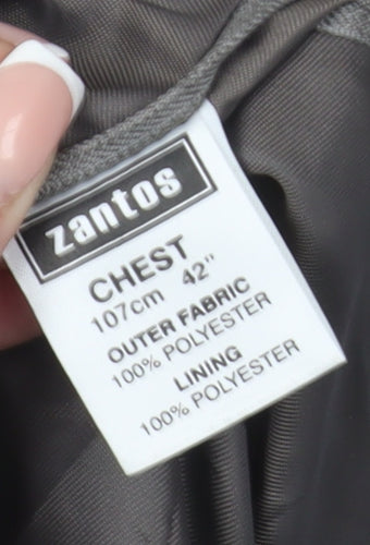 Zantos Men's Grey Check Blazer, Size 42, Business Wear