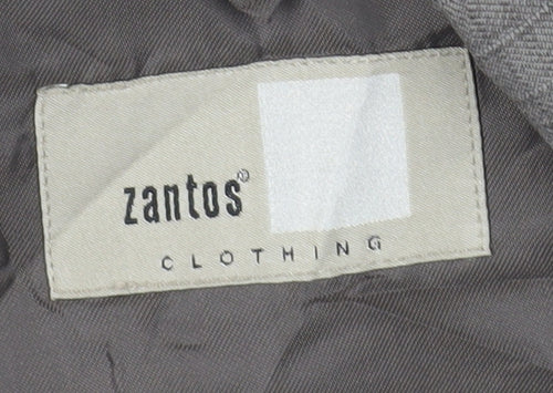 Zantos Men's Grey Check Blazer, Size 42, Business Wear