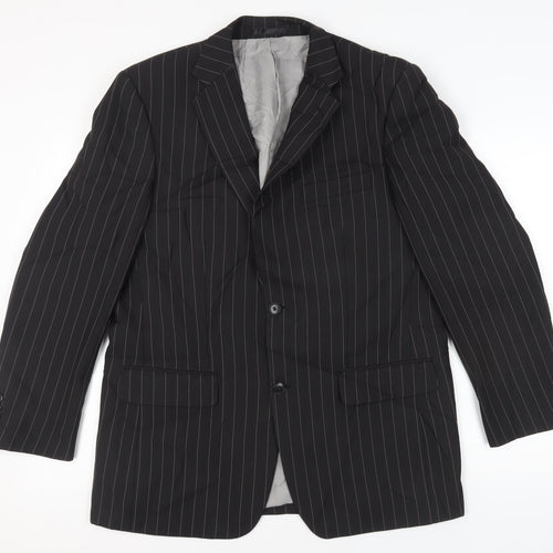 Daniel Grahame Men's Black Striped Blazer, Size 42R