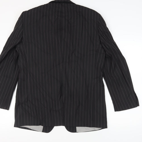 Daniel Grahame Men's Black Striped Blazer, Size 42R