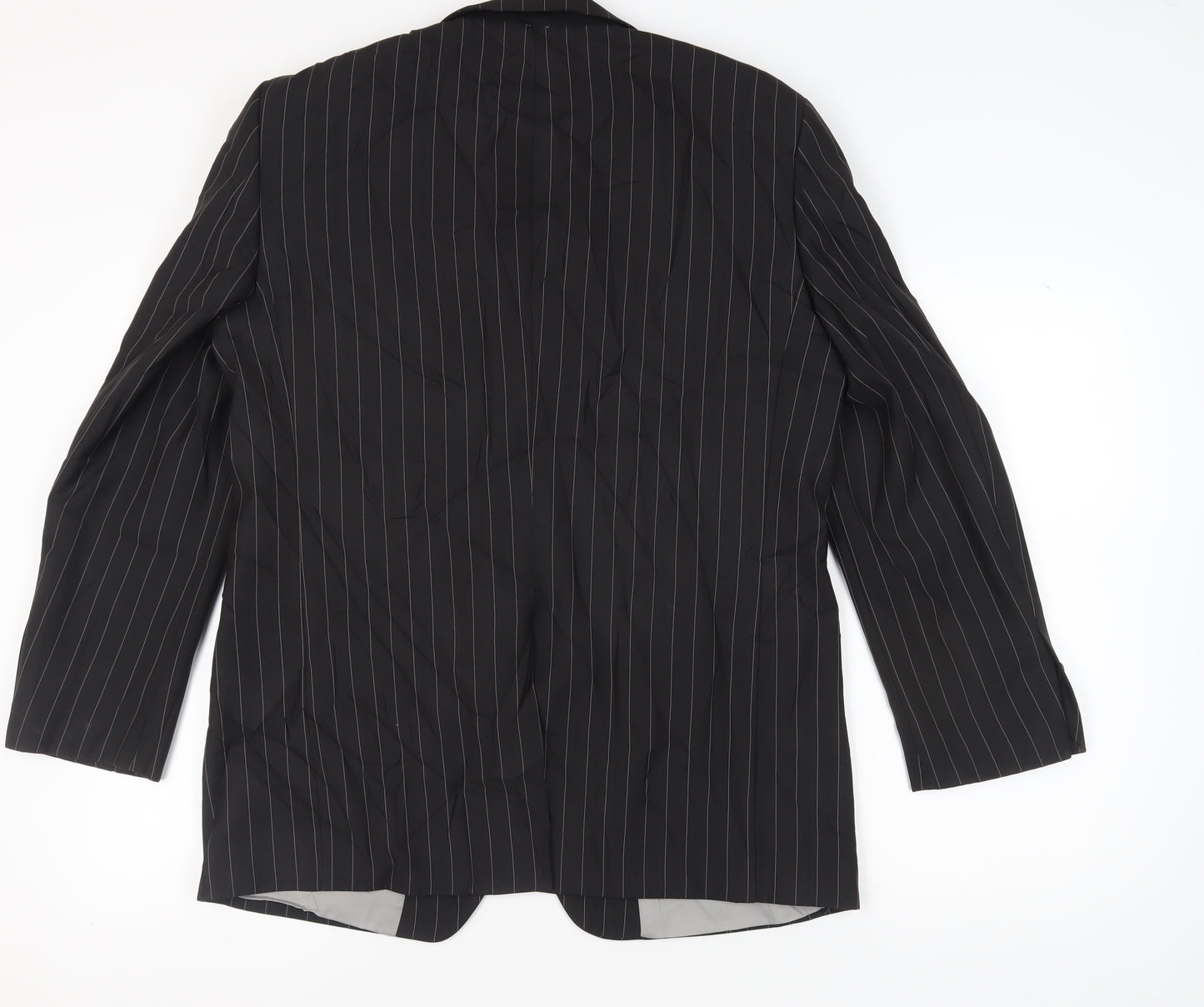 Daniel Grahame Men's Black Striped Blazer, Size 42R