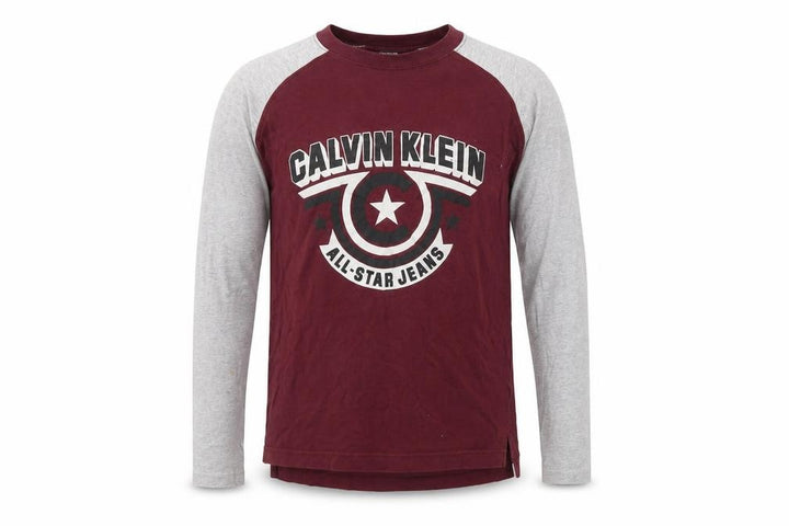 Calvin Klein Boys Red Long Sleeve Casual Jersey Top
