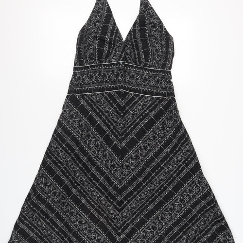 White House Black Market Women's Black Halter Dress Size 14