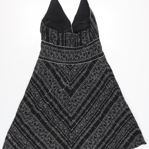 White House Black Market Women's Black Halter Dress Size 14