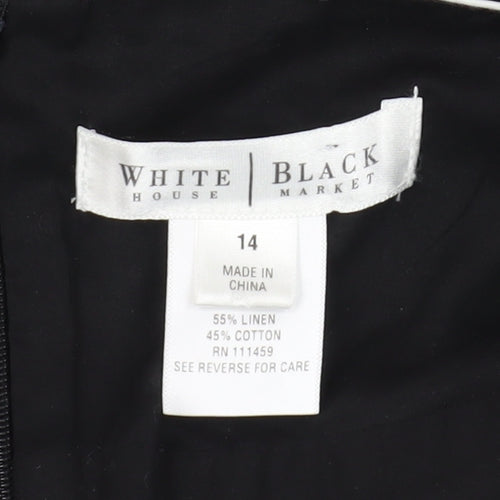 White House Black Market Women's Black Halter Dress Size 14