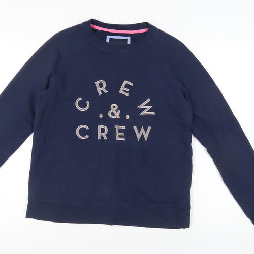 Crew Clothing Company Women's Blue Logo Sweatshirt Size 10