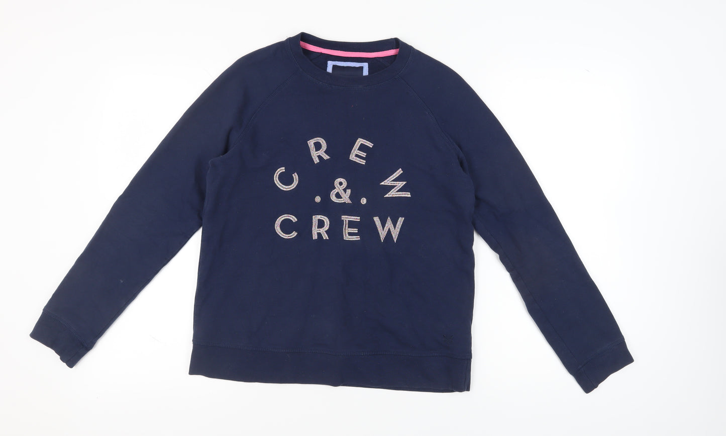 Crew Clothing Company Women's Blue Logo Sweatshirt Size 10