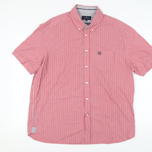 Marks and Spencer Men's Red Striped XL Shirt