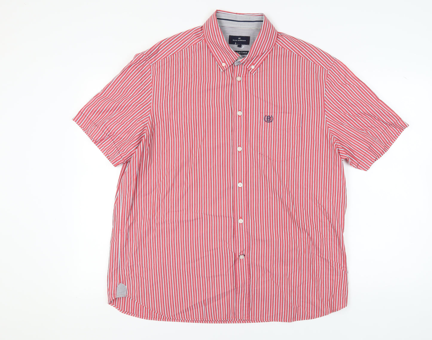 Marks and Spencer Men's Red Striped XL Shirt