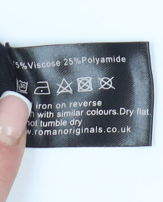 Roman Women's Striped Bodycon Dress, Size 12, Black Beige