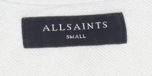 AllSaints Unisex White Pullover Sweatshirt - Small