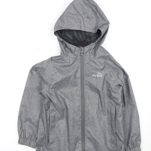 Peter Storm Boys' Grey Rain Coat 5-6 Years Waterproof Hooded