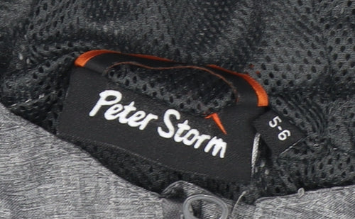Peter Storm Boys' Grey Rain Coat 5-6 Years Waterproof Hooded