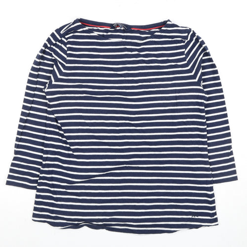 Crew Clothing Women's Blue Striped T-Shirt Size 12