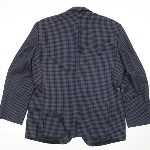 Marks and Spencer Men's Blue Checked Blazer 42S
