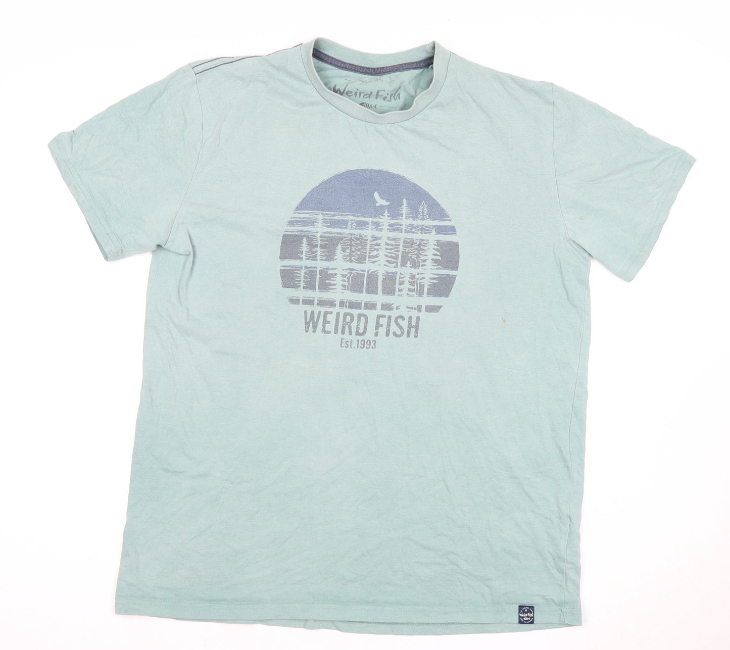 Weird Fish Men's Blue Graphic Print L T-Shirt