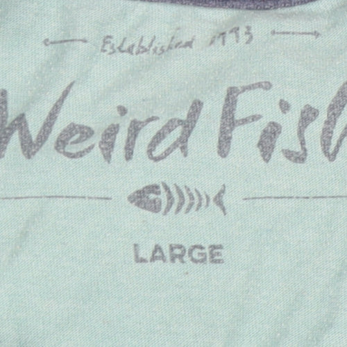 Weird Fish Men's Blue Graphic Print L T-Shirt