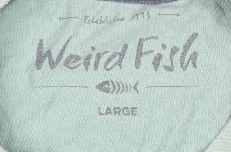 Weird Fish Men's Blue Graphic Print L T-Shirt