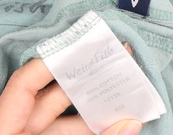 Weird Fish Men's Blue Graphic Print L T-Shirt