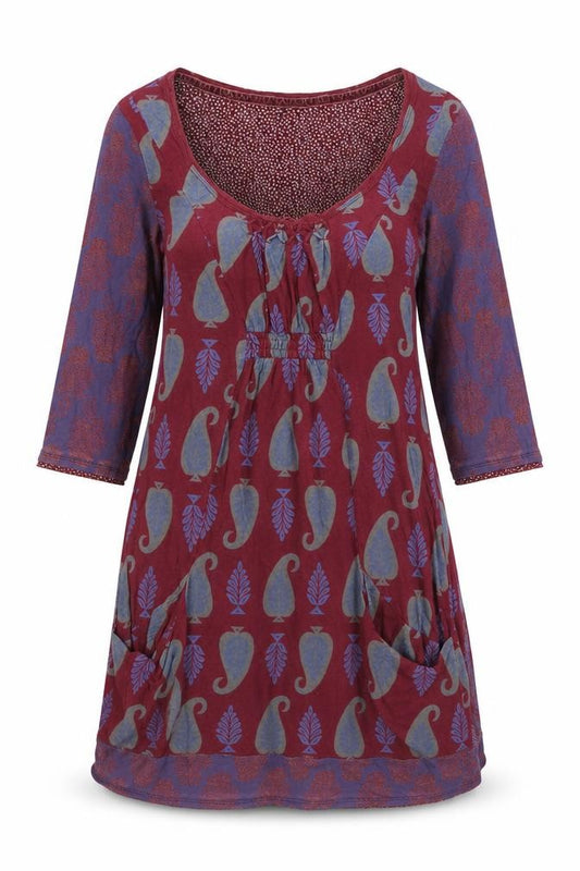 Front view of White Stuff Women's Multicoloured Paisley Tunic Blouse, size 8