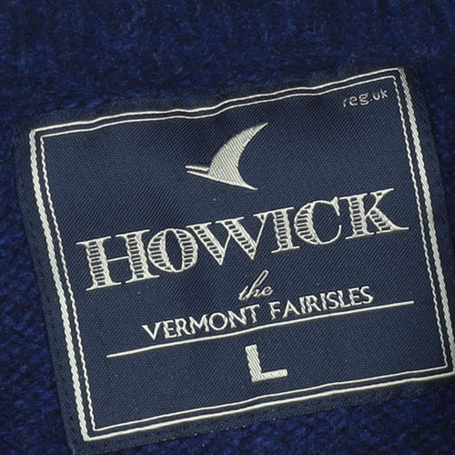 Howick Men's Blue Fair Isle Wool Jumper Size L