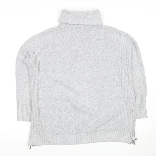 Wallis Women's Grey Pullover Jumper S, Roll Neck, Zip