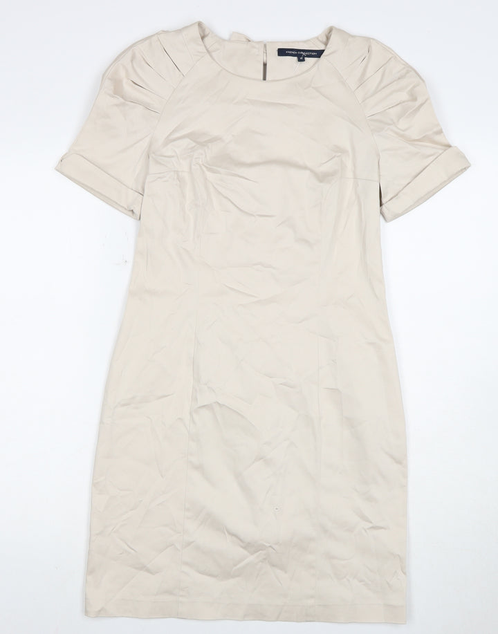 French Connection Women's Beige Sheath Dress Size 12